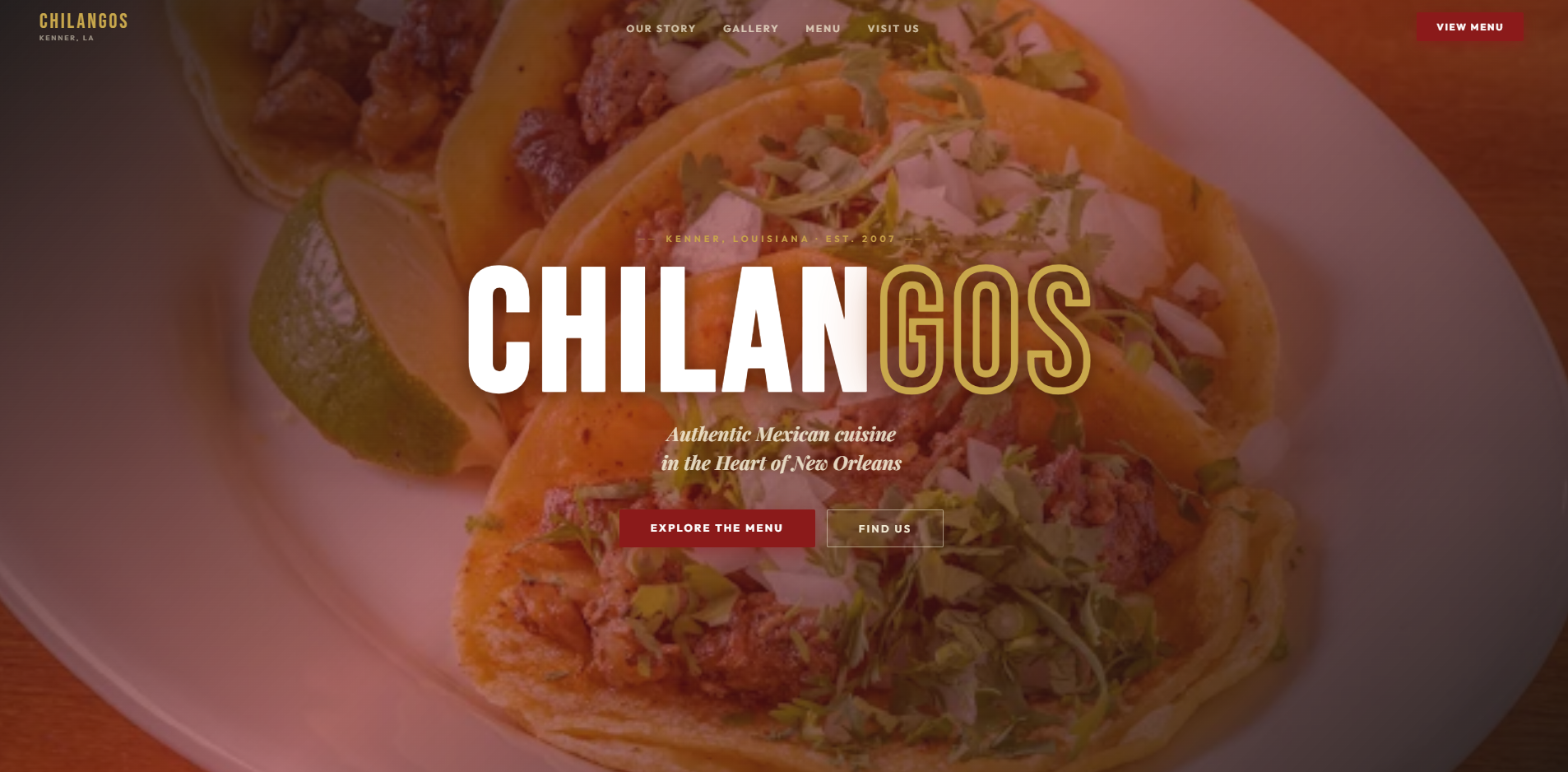 Chilangos website after redesign